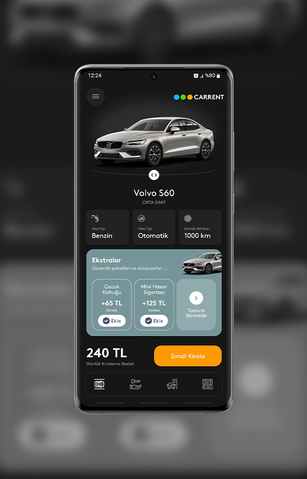 Carrent Car Rental interface design by Akif Bircan