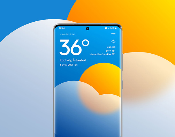 Weather app interface design by Akif Bircan