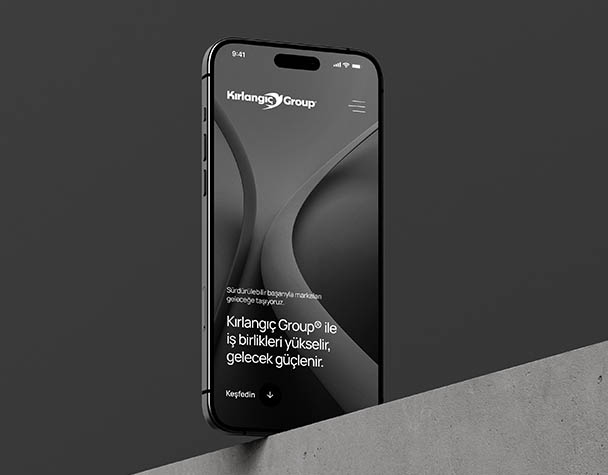 Kırlangıç Group için hazırlanan mobil web sitesi arayüz kapağı - Yüksek Kaliteli UI Tasarımı